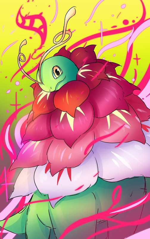 meganium-and-mega-meganium-pokemon-drawn