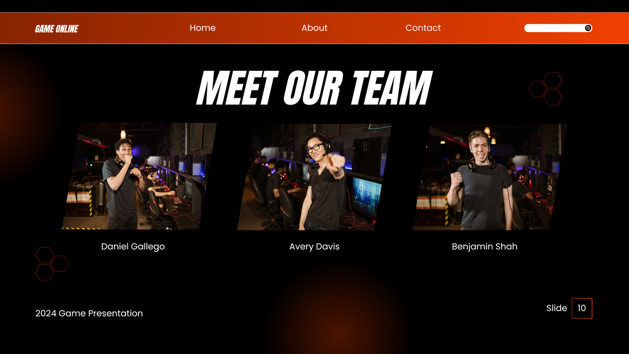 Orange and Black Gradient Bold Game Presentation