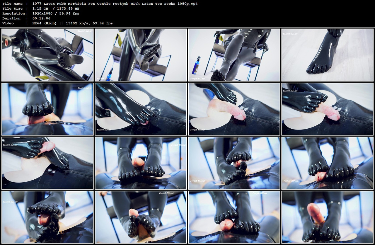 1077 Latex Rubb Morticia Fox Gentle Footjob With Latex Toe Socks 1080p mp4
