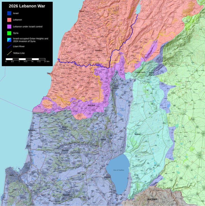 2026 Lebanon War Map svg