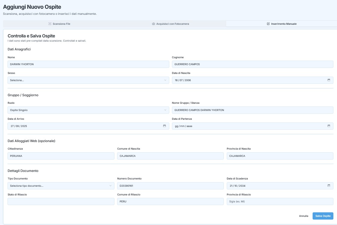 L'IA genera il form con i dati da verificare