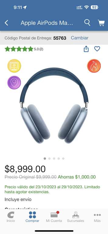 Costco: Apple AirPods Max Azul Cielo
