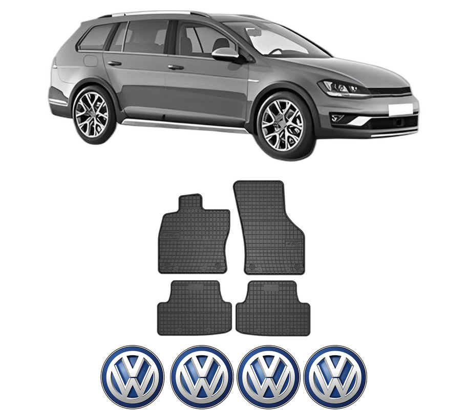 Set covorase presuri Volkswagen GOLF ALLTRACK VII Variant (BA5, BV5) din 2014-2020, auto, din cauciuc thermoplastic, 4 Stickere auto cu Volkswagen