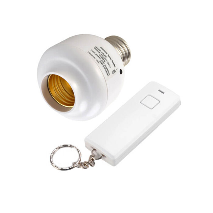 Zócalo para bombillo con control remoto inalámbrico.