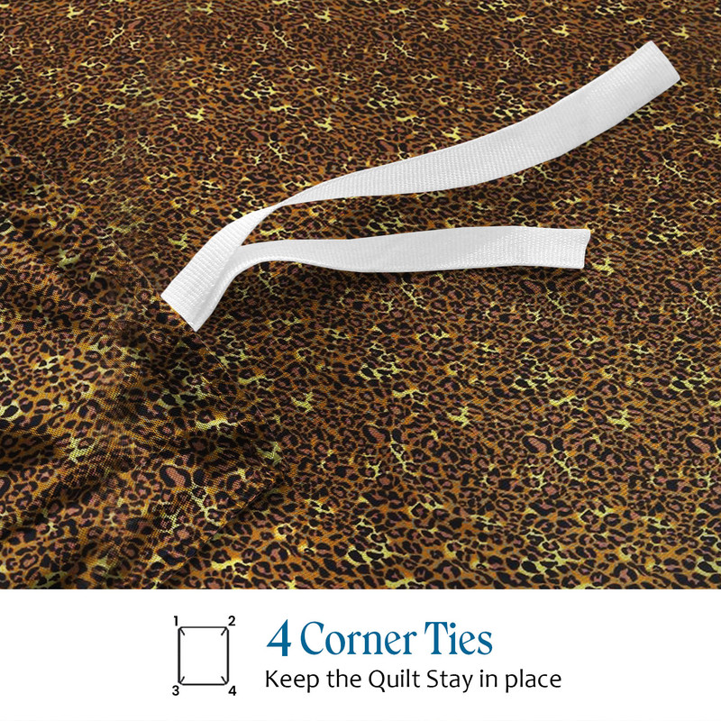 Picture of 1000 TC 100% Egyptian Cotton Duvet set Zipper Closur Ultra Soft Durable and Fade Resistant Color Leopard Print Solid size Queen