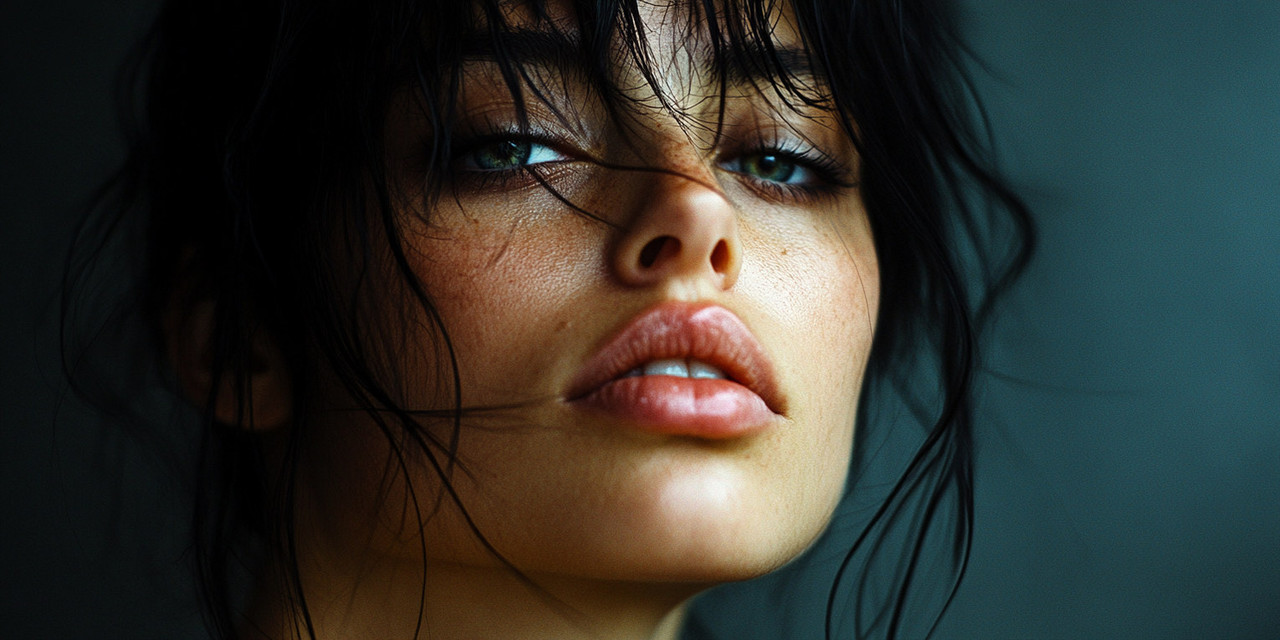 Портрет красивой девушки брюнетки