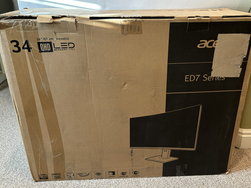 ACER ED347CKR UW-QHD ED7 SERIES 34" LCD CURVED MONITOR 100HZ -BLACK