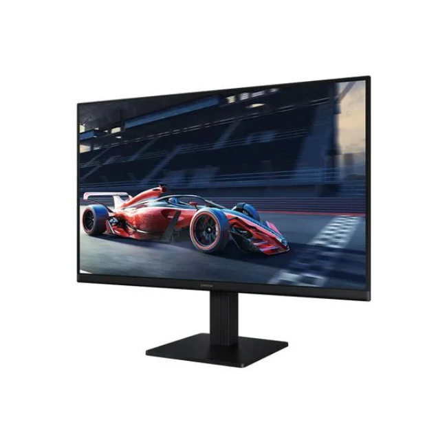 Monitor Samsung Essential S3 frontal exibindo imagem vibrante e sem bordas em 3 lados
