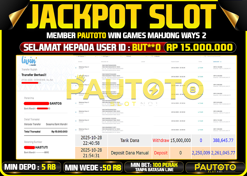 BUKTI JACKPOT LUNAS PAUTOTO