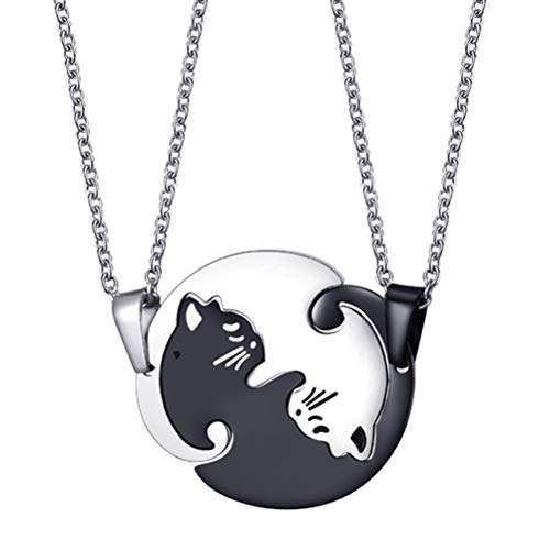 Amazon - Colgante collar lindo gato adorable cadena de acero inoxidable 
