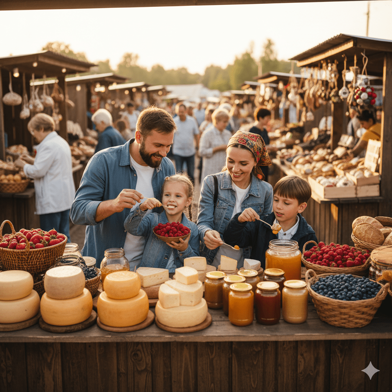 Семья на ярмарке