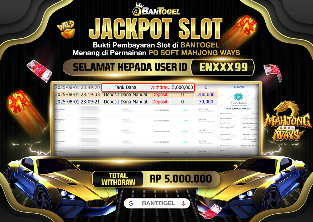 BUKTI JACKPOT LUNAS BANTOGEL