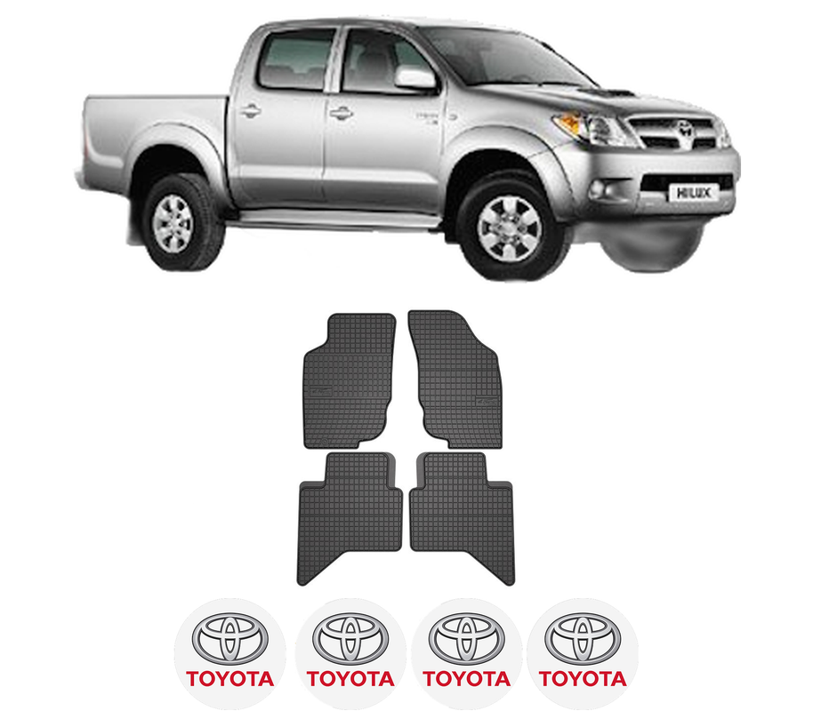 Set covorase presuri TOYOTA HILUX VII Pickup (_N1_, _N2_, _N3_) din 2004-2015, auto, din cauciuc thermoplastic, 4 Stickere auto cu TOYOTA