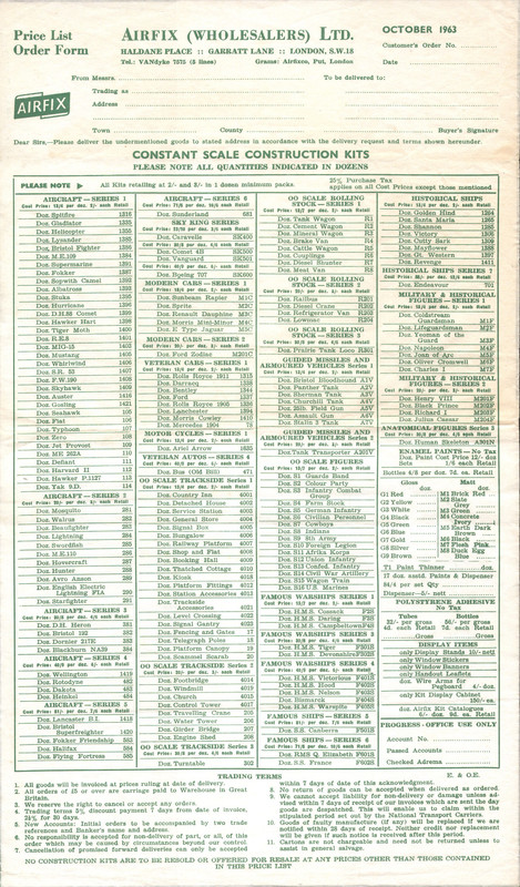 Order Form October 1963
