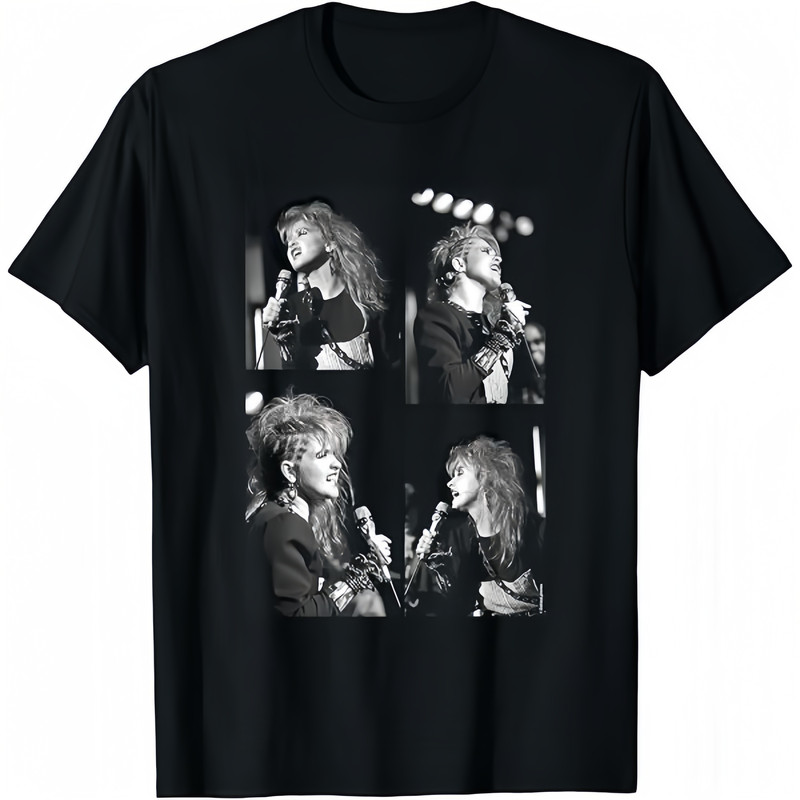 Amazon com Camiseta de la cantante Cyndi Lauper Live Shots 副本