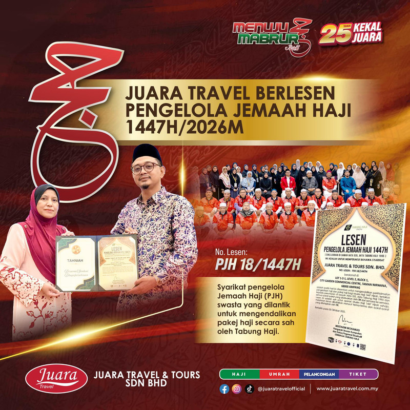 Sijil Berlesen Pengelola Jemaah Haji Juara Travel