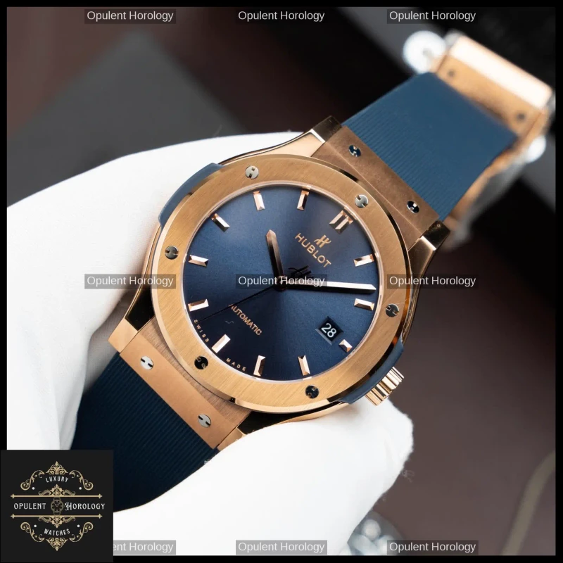 Hublot Classic Fusion King Gold Blue Dial Automatic SW300 42mm