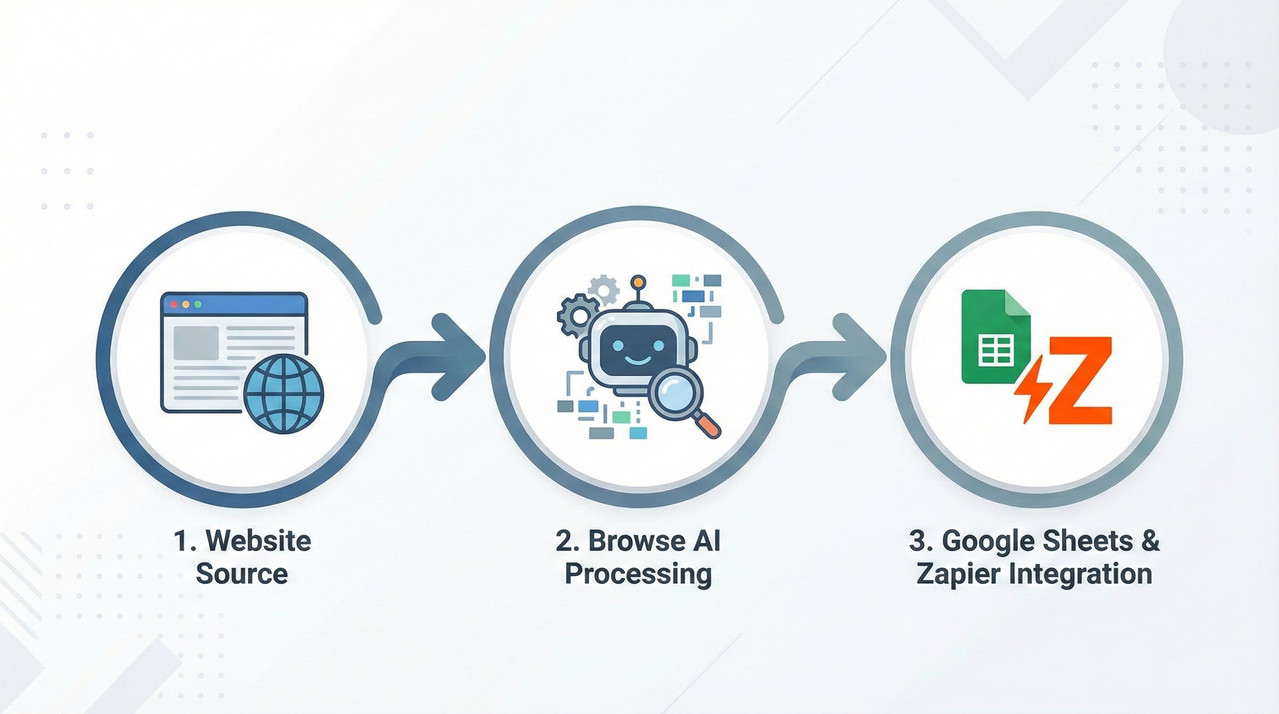 Data Pipeline Diagram: Website to Robot to Google Sheets