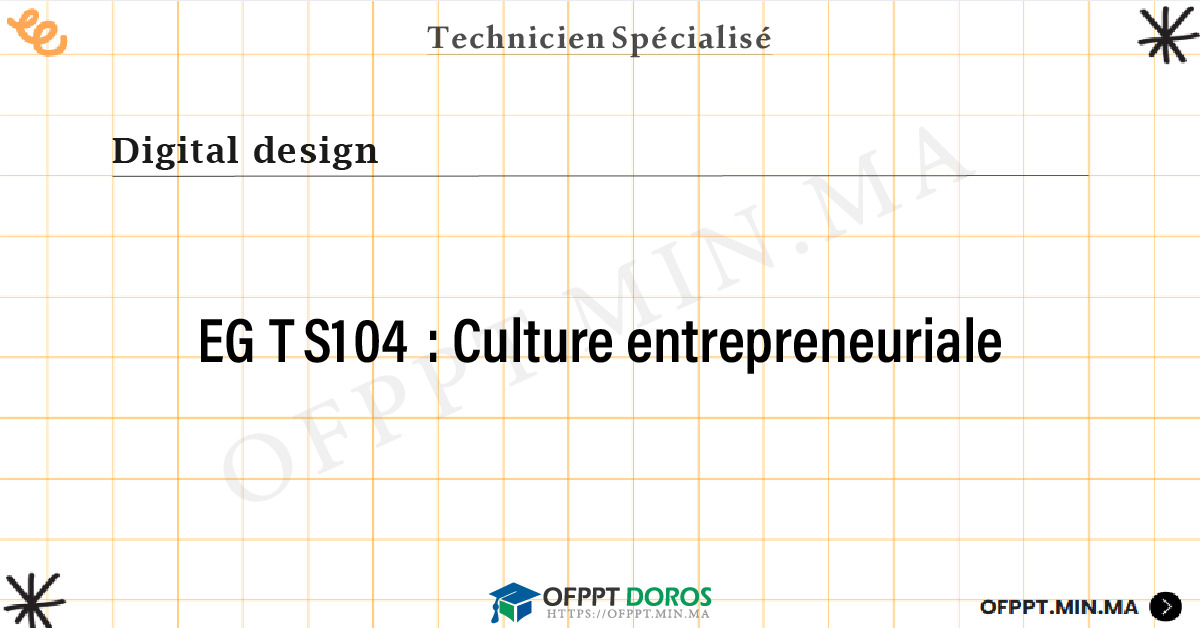 Sommaire détaillé du cours Culture entrepreneuriale EGTS104 OFPPT - Structure du module