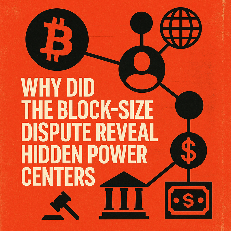 Why did the block-size dispute reveal hidden power centers