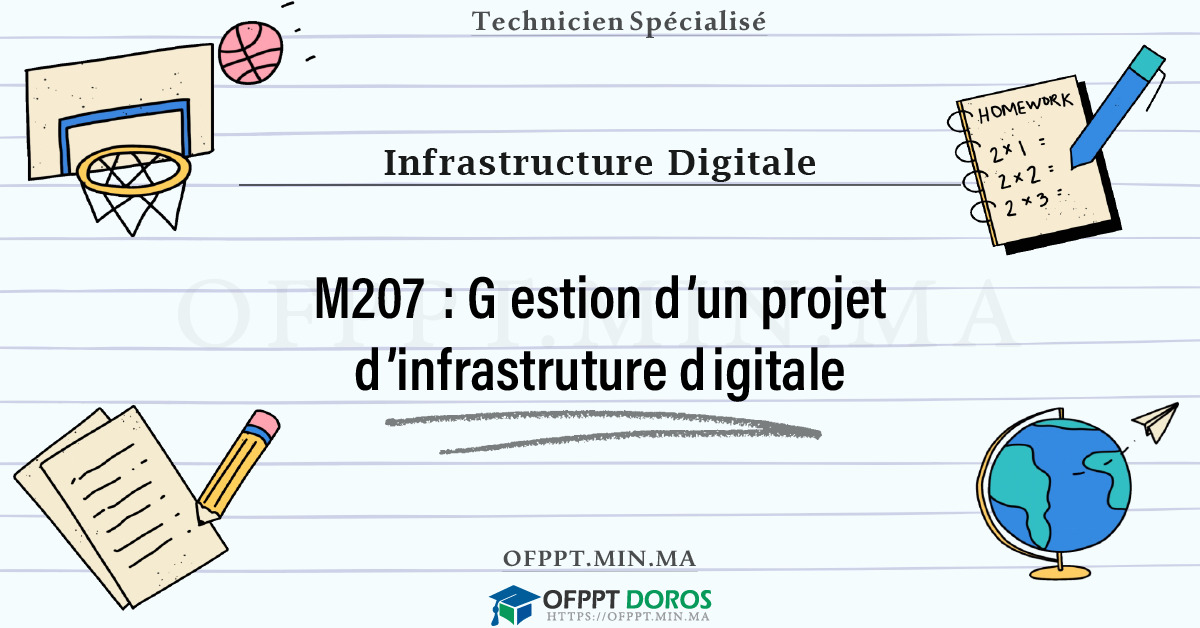 Sommaire détaillé du cours Gestion d’un projet d’infrastruture digitale M207 OFPPT - Structure du module