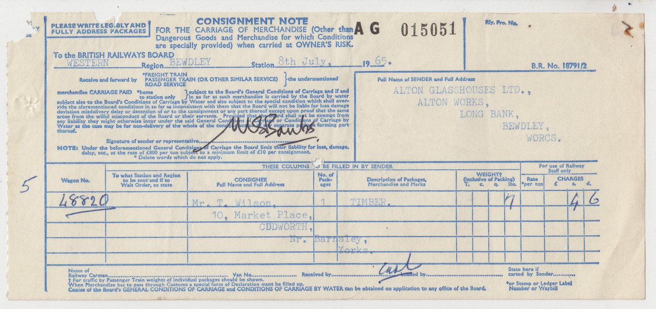 Bewdley Consignment Notes (20)