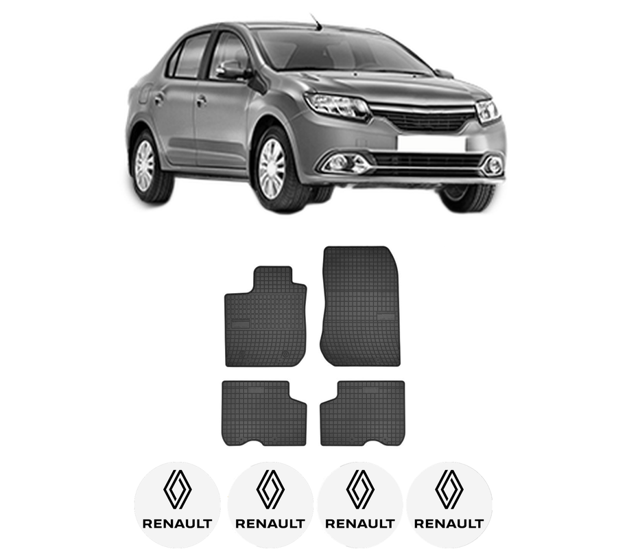 Set covorase presuri RENAULT LOGAN/STEPWAY II (L8_) din 2014-2016, auto, din cauciuc thermoplastic, 4 Stickere auto cu RENAULT