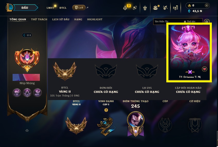 Acc LMHT # - Không Khung