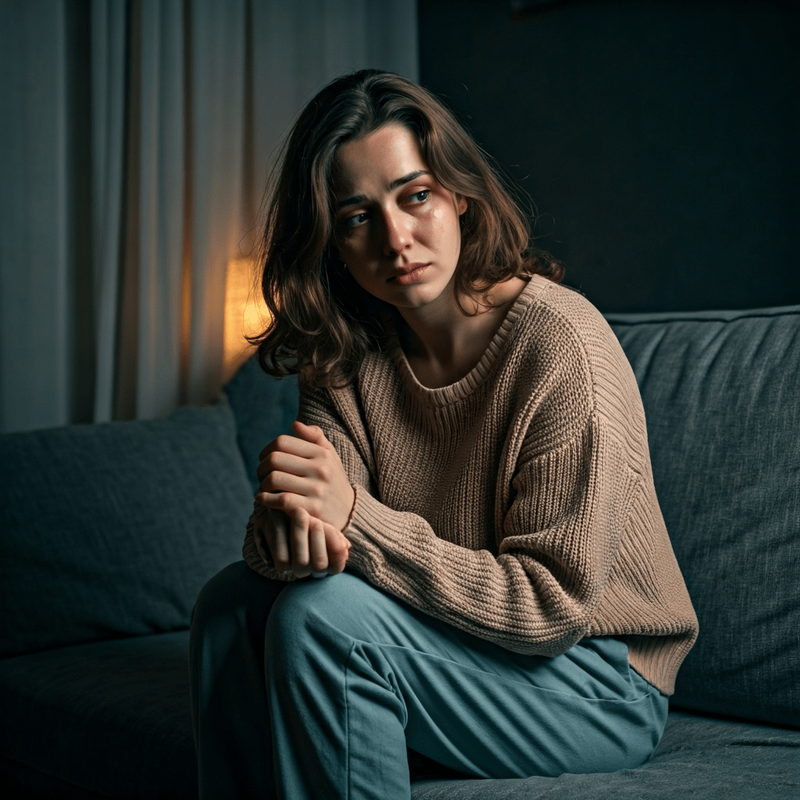 Mujer reflexionando