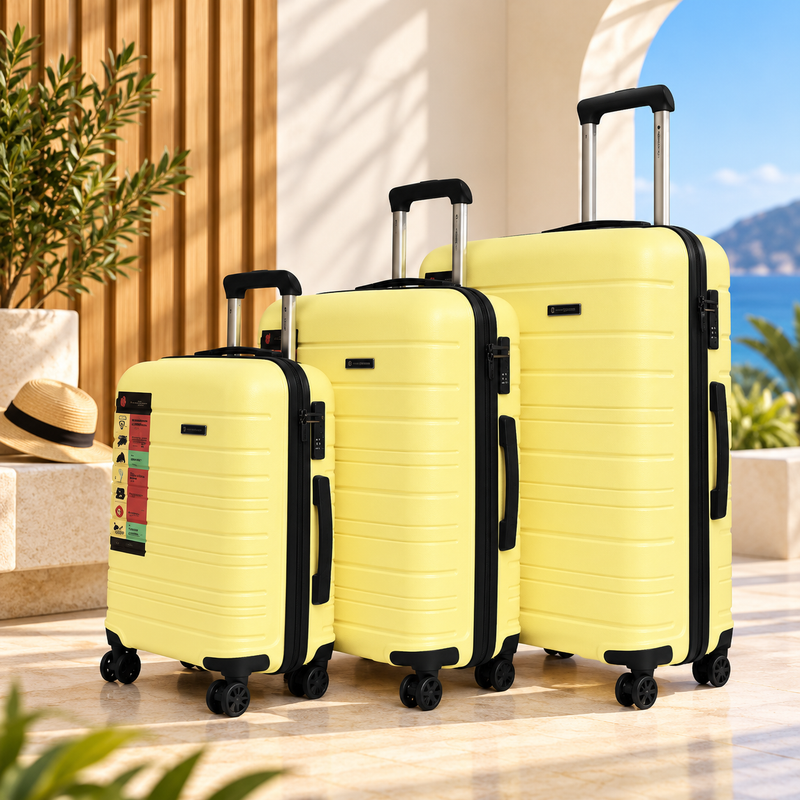 STARBAG - Série de 3 valises en polypropylène incassable Jaune pastel clair