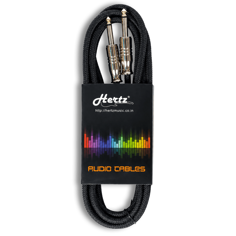 Hertz HZ CBL 12-10M Audio Cable with 10-Meter Length, Durable Braided Construction and 1/4-Inch Jack Connectors for Guitar, Amplifier, Mixer, Keyboard and Professional Audio Equipment