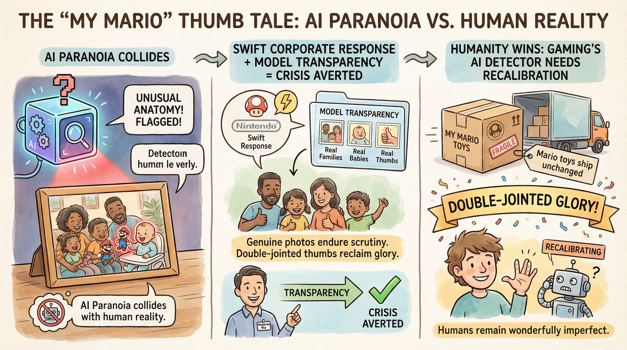 Real family holding Super Mario toys during professional photoshoot