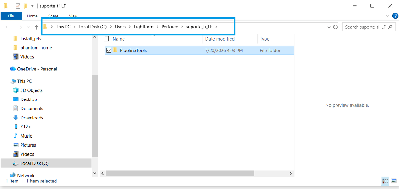 Windows Explorer aberto no diretório local dos arquivos sincronizados