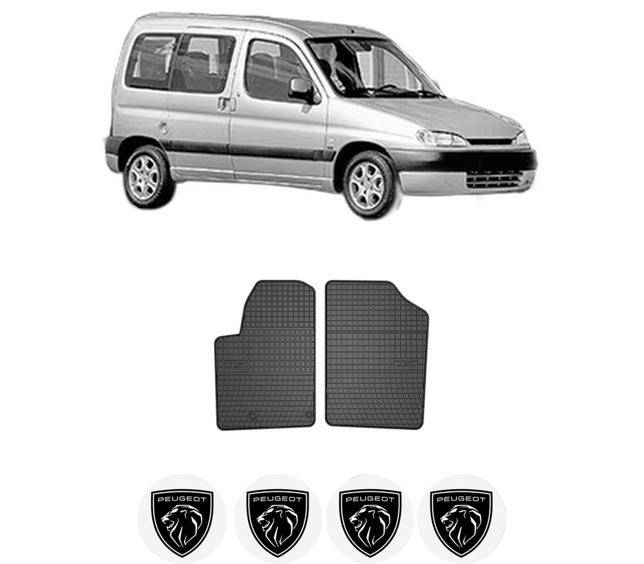 Set covorase presuri PEUGEOT PARTNER MPV (5_, G_) din 1996-2015, auto, din cauciuc thermoplastic, 4 Stickere auto cu PEUGEOT