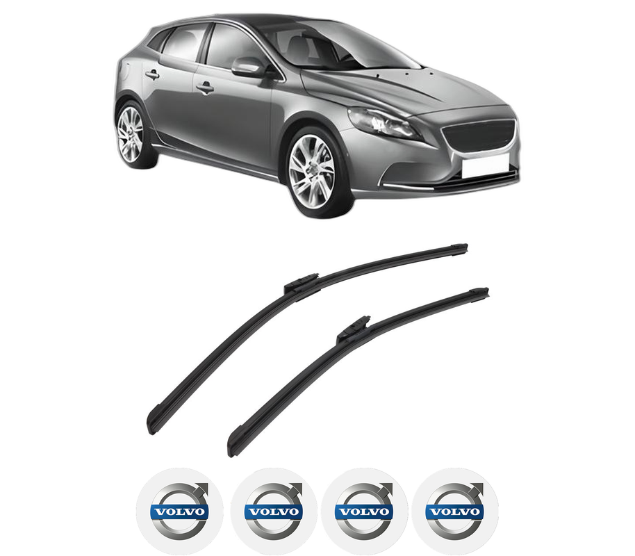 Set stergatoare auto VOLVO V40 Hatchback (525) din 2012-2019, pentru parbriz auto, 2 bucati, Bosch Aerotwin Multi, din cauciuc siliconat rezistent, 4 Stickere Auto VOLVO