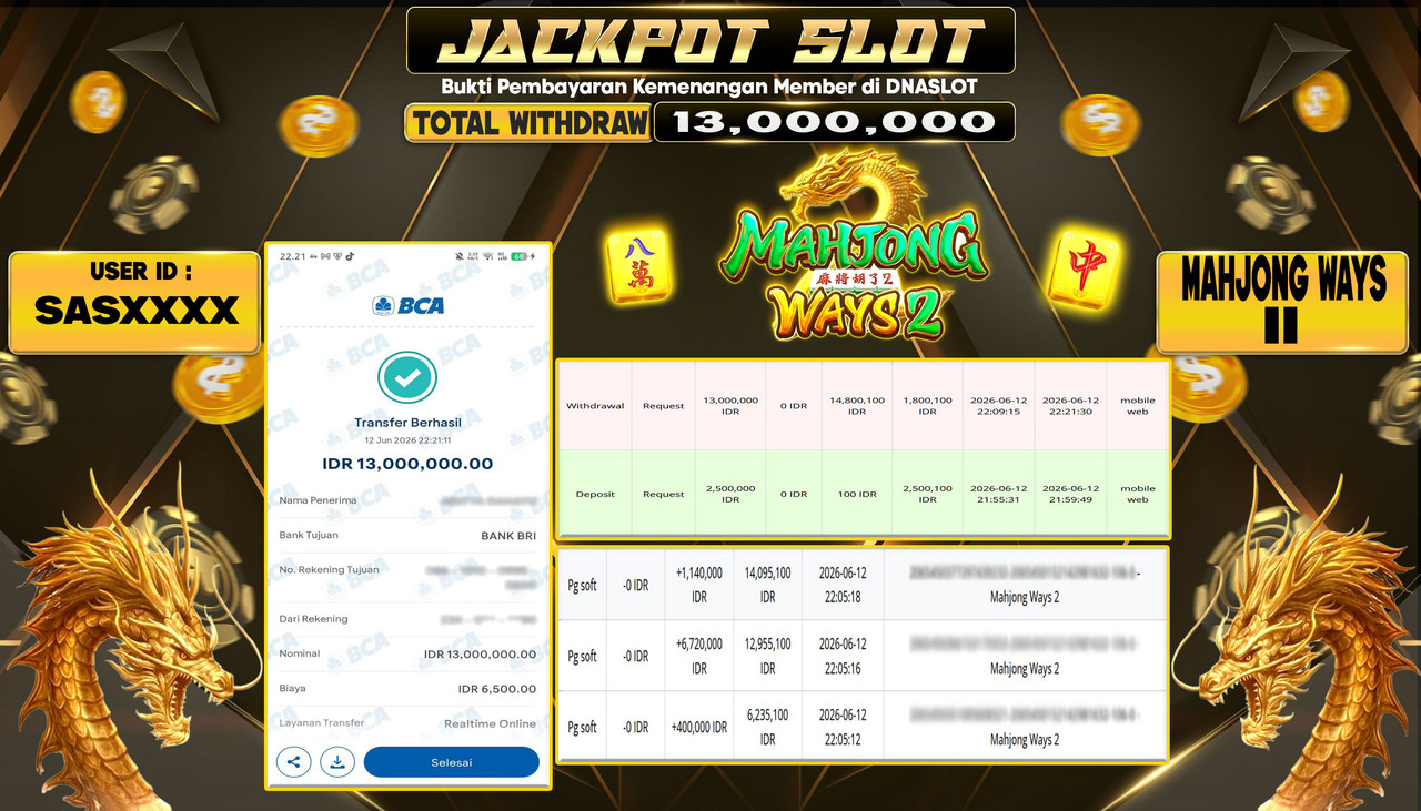 JACKPOT SLOT MAHJONG WAYS 2  12 JUNE 2026
