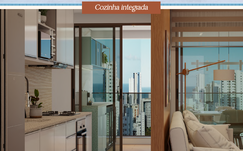 Cozinha integrada com acabamento de alto padrão do Alameda Jardins