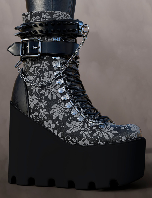 Punk Style Boots for Genesis 8 Females