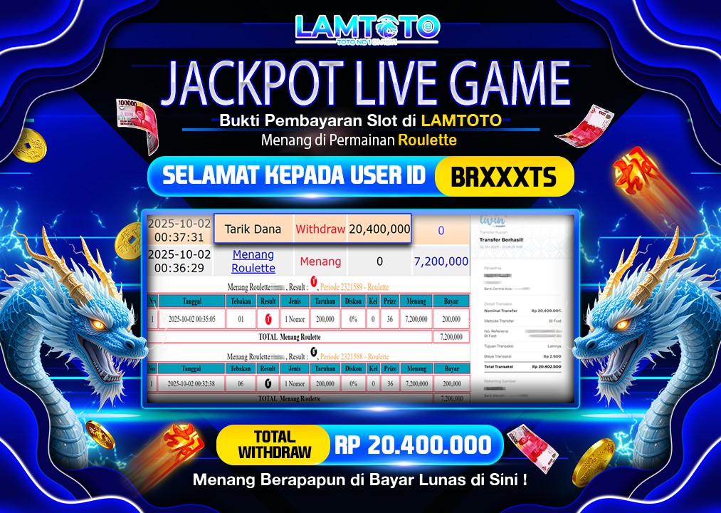 BUKTI JACKPOT LUNAS LAMTOTO