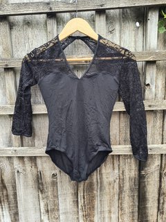 Black Lace Sleeve Leotard - Dance Size 3