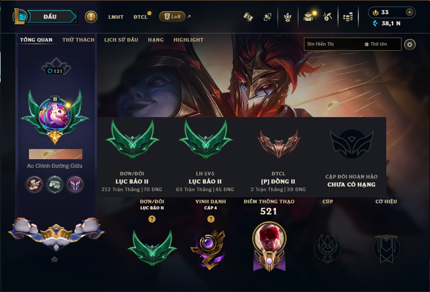 Acc LMHT # - Khung Lục Bảo