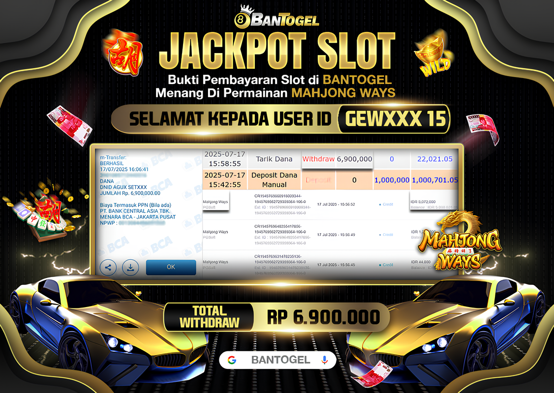 BUKTI JACKPOT LUNAS BANTOGEL