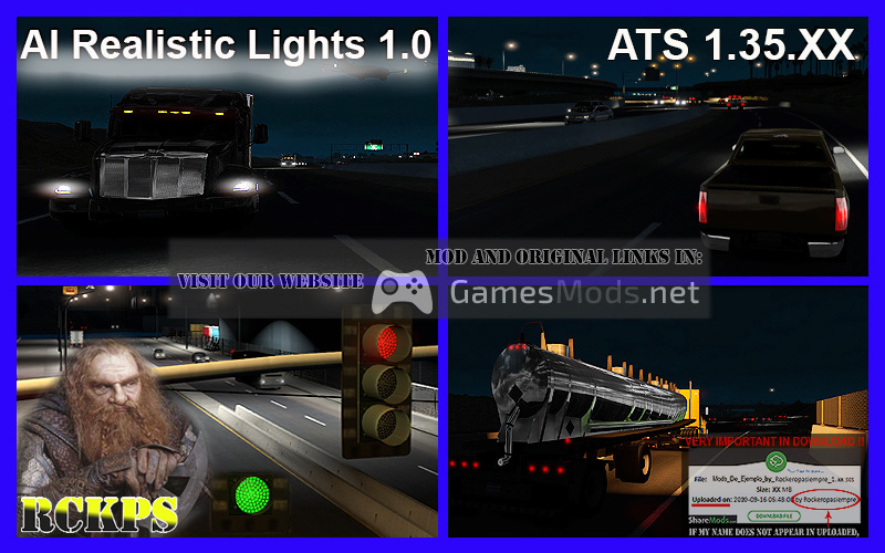 AI Realistic lights V 1.0 for ATS 1.35.XX