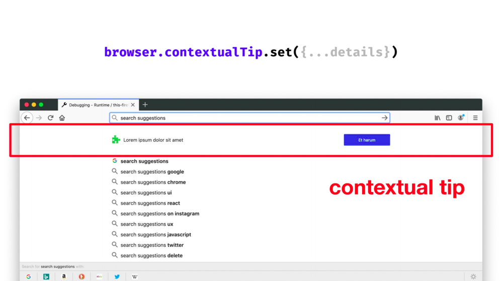 A slide on what the contextual tip looks like