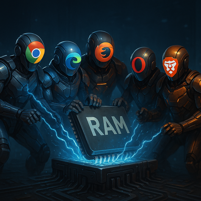 🧠 Navegadores em 2025: Quem Ainda Devora Sua RAM?