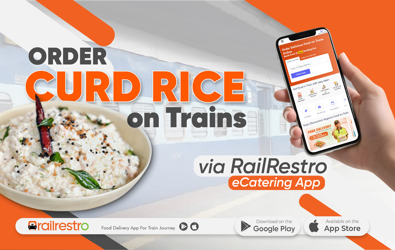 curd rice on train by railrestro
