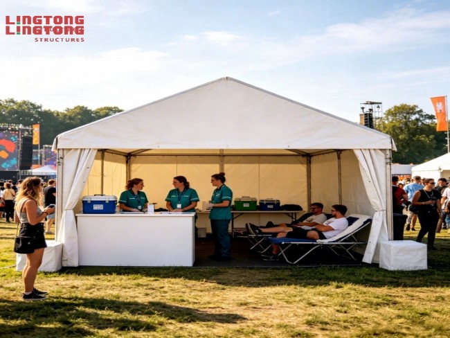 Lingtong custom rest tent solution for industrial outdoor work sites