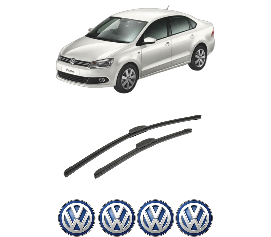 Set stergatoare auto Volkswagen POLO V Saloon (602, 604, 612, 614) din 2010-2022, pentru parbriz auto, 2 bucati, Bosch Aerotwin Retrofit, din cauciuc siliconat rezistent, 4 Stickere Auto Volkswagen