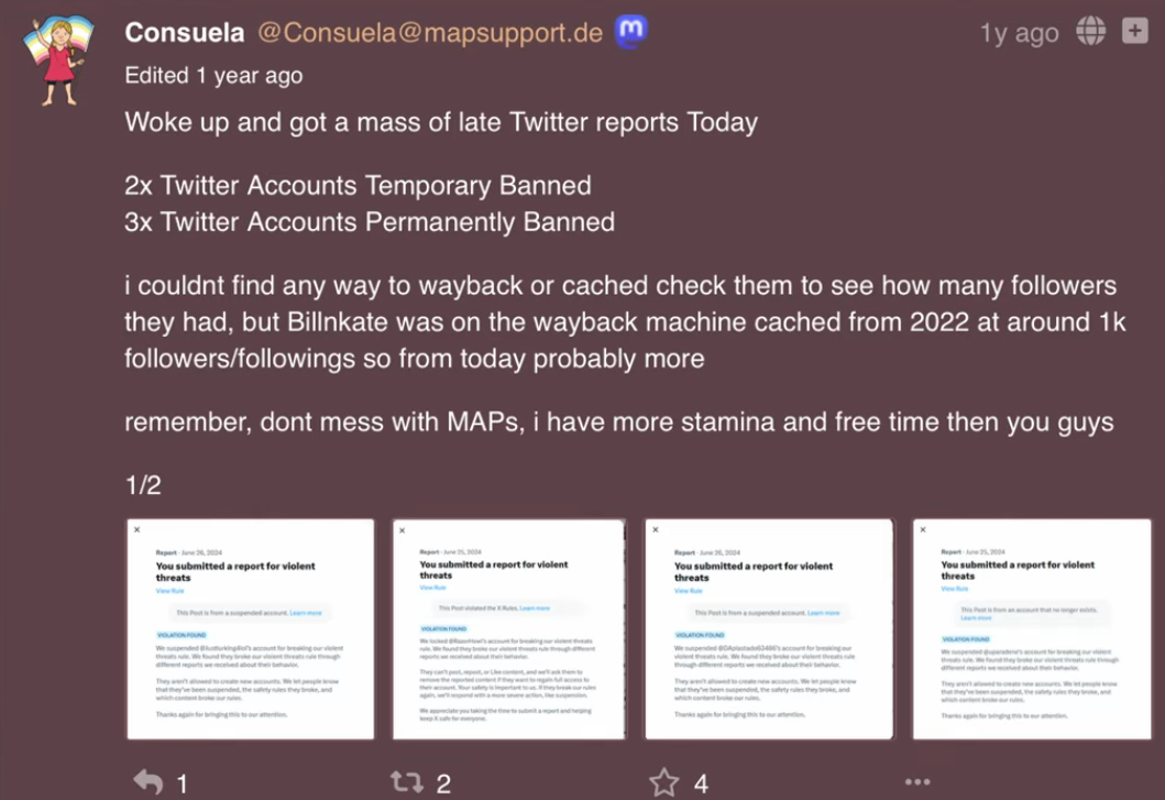 cuntsuela posting about getting 5 different accounts getting banned