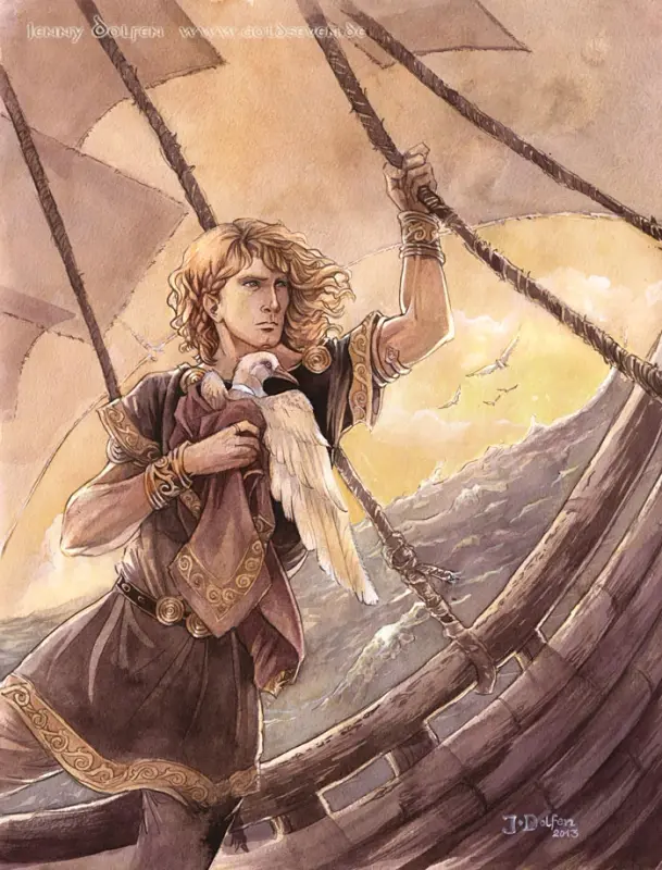 Eärendil the Mariner and Elwing in bird form, by Jenny Dolfen